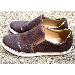 Joseph Abboud Woven Brown Casual Dress Shoes Mens Size 11 D Slip On Loafer